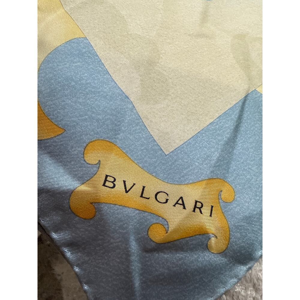 Bvlgari Silk Scarf - Vintage Designer Print - 100% Authentic